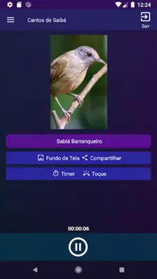 Cantos de Sabiás android App screenshot 3